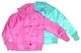 Girls' Bomber Jacket with Ribbed Collar and Waist