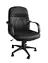 "Asher-Wilson" Ergonomic Leather Executive Office Chair w/ Gas Lift & Tilt & Lumbar Support