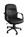 "Asher-Wilson" Leather Executive Office Chair w/ Black Base & Gas Lift & Tilt w/ Lumbar Support