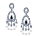 Ladies Diamond & Sapphire Earring in 14K White title=