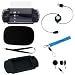 GTMax Black Silicone Skin Cover Case + Black Neoprene Soft Pouch Case + Clear LCD Screen Protector +
