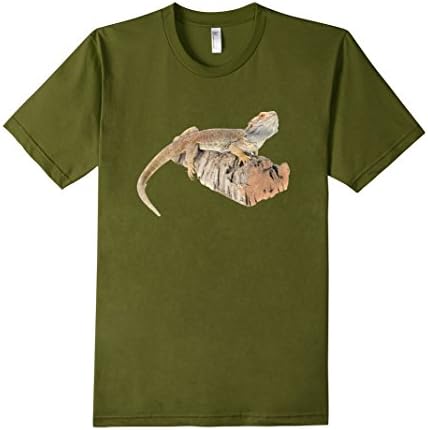 Men's Bearded Dragon on a Tee Shirt Large Olive