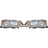 89-92 Geo Prizm Prism Headlights Headlamps Head Lights Lamps Pair Set by Aftermarket