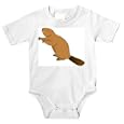 Onesie with wild, riparian, aquatic, vertebrate, mammal, animal, beaver, gnawing, "North American", baver