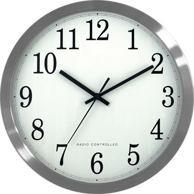 La Crosse Technology WT-3126B 12-Inch Atomic Analog Wall Clock, Aluminum