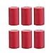 Mega Candles 6 pcs Unscented Red Round Pillar Candle | Hand Poured Premium Wax Candles 2