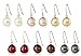 Amazon Collection Sterling Silver Freshwater Cultured Pearl Dangle Earrings, Set of Six (7-8 mm)