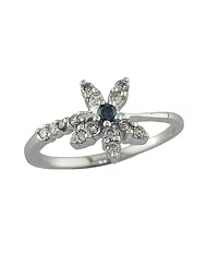 0.35 CT Blue & White Diamond Ring In White Gold