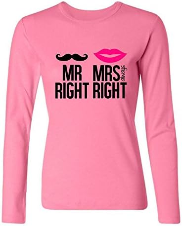 Jonnert Women's Mr Right Movie Long Sleeve Cotton T Shirt