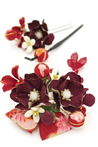 髪飾り3点セット 花 和柄 リボン [成人式/振袖/卒業式/袴/着物/和装]