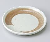 ハケ粉引砂目4.5丸皿 【美濃焼　和皿】