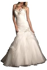 Lace-Up Ruched Mermaid Sweetheart Tulle  Dress