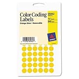 Avery Removable Color Coding Labels, 0.5 Inch, Round, Neon Orange, Pack of 840 (5062)