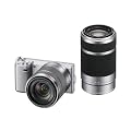 Sony NEX5N YS 16.1 MP Compact System Camera Double Lens Kit - Silver (SEL 1855 and SEL55-210  Lens)