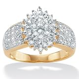 Diamond 18k Gold over Sterling Silver Cluster Ring