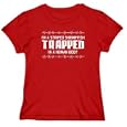 T-Shirt Woman Red " I Am Striped Shrimpfish Trapped In A Human Body " Animals