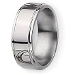 Ridged Edge Polished Titanium Ring (8.0 mm) - Sizes 8.5-13