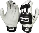 Franklin Sports Tectonic Pro Adult Batting Gloves - Pearl/Black