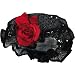 Health & Personal Care : Kingsley Shower Cap - Black with Red Rose