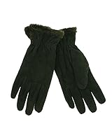Isotoner Impressions Womens Brown Suede Stretch Gloves at Amazon Womenâs Clothing store: Cold 