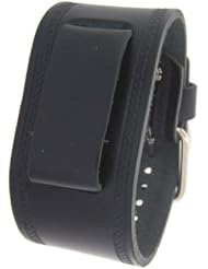 Nemesis #HST-K Unisex Black Wide Leather Cuff Wrist Watch Band
