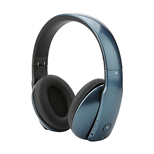 Whitelabel MusicStudio Bluetooth 4.0 Over Ear Headphones, Wireless Stereo Headsets Earphones, Built in Mic Hands-free Calling, 3.5mm Audio Input, Wireless or Wired(Metal Blue)