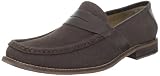 Hush Puppies Men's Caines Penny Loafer,Dark Brown Canvas/Leather,10.5 M US