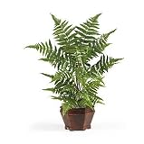 29 inch Forest Fern With Wood Vase Silk Plant