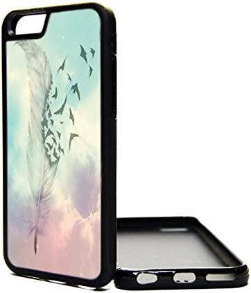 Apple iPhone 6 Case birds feathers cute hipster - iPhone 6 Case - Design Cover Skin BLACK RUBBER SILICONE TPU Teen Girls Gift Vintage Fashion Art Print Cell Phone Accessories