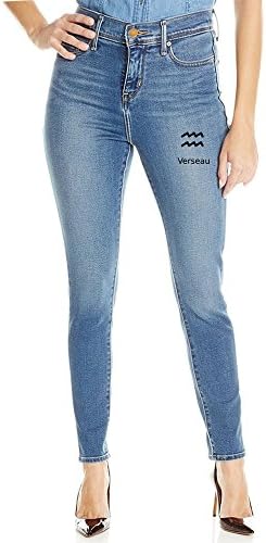SOSOLO Women's Aquarius Mid-Rise Elastic Denim Print Skinny Jean Large