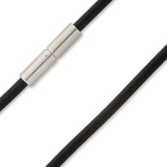 Schmuck-Pur Edelstahl Kautschuk Halskette schwarz 3mm 42cm