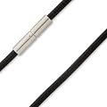 Schmuck-Pur Edelstahl Kautschuk Kette Halskette schwarz 3mm