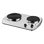 Kalorik DKP-21898 1400-Watt Portable Chrome Burner with 2 Cast-Iron Cooking Plates