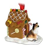 Collie Gingerbread House Ornament - Sable
