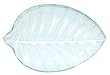 Clear Spanish Recycled Glass Small Palm Leaf Plate 11" x 7.5" Set / 2