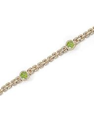 14kt Yellow Gold Round Peridot Bracelet