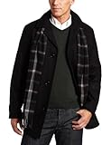 London Fog Men's Barrington Button Front Car Coat With Scarf