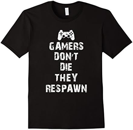 Men's Gamers don't die They respawn gamers life shirt 2XL Black