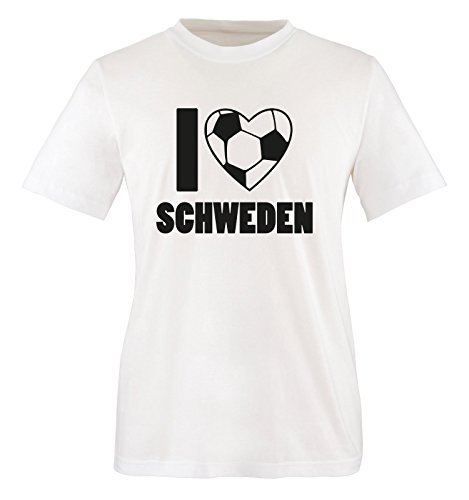 I LOVE SCHWEDEN – Kinder T-Shirt – Weiss / Schwarz Gr. 134-146
