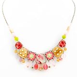 NEW Ayala's Hip Fabrics Necklace in Antique Pink and Yellow #8637 ANK ONK