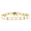 10k Yellow Gold Emerald Cut Opal Bracelet, 7"