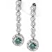 1.65ct Blue & White Diamond Dangle Earrings