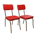 Retro Dining Chair Set of 2 - Red
