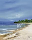 Breton Beach Scenic Art Poster Print by Fr���d���ric Flanet, 16x20