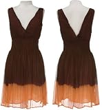 SELE Crinkle Chiffon V-Neck Dress