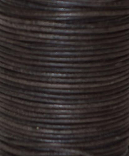 Natural Dye Dark Brown Round Leather Cord 1.0mm x 50m BEST VALUE!