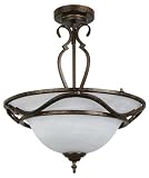419 exPl7TL. SL160  Yosemite Home Decor 4051 3DB Alder Semi Flush Three Light Ceiling Mount, Dark Brown, 17 by 21 Inch