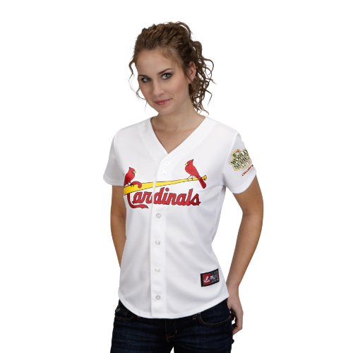 MLB Women's St. Louis Cardinals Chris Carpenter 2011 World Series Champions Patch Name & Number Jersey (Scoured Natural, Small)