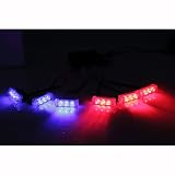 419 fWqI%2BjL. SL160  Koolertron 18 LED Emergency Vehicle Strobe Lights for Front Grille/Deck, Blue & Red