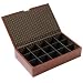 15 compartment brown leather cufflinks travel/storage/presentation box by Wolf Designs